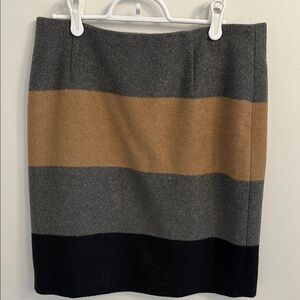 Striped Wool Mini Pencil Skirt